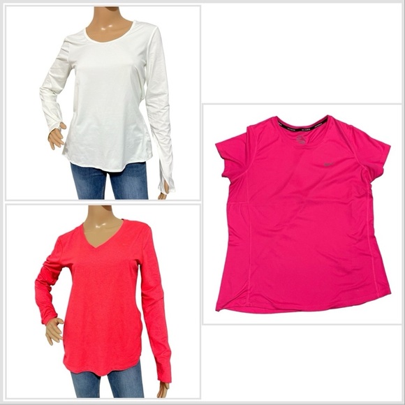 Athleta & Nike Bundle Sporty Tees Tops Size M - Picture 1 of 16